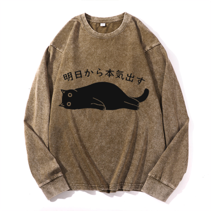 Get Serious from Tomorrow Onwards Vintage Cotton Wash Crewneck Sweatshirt