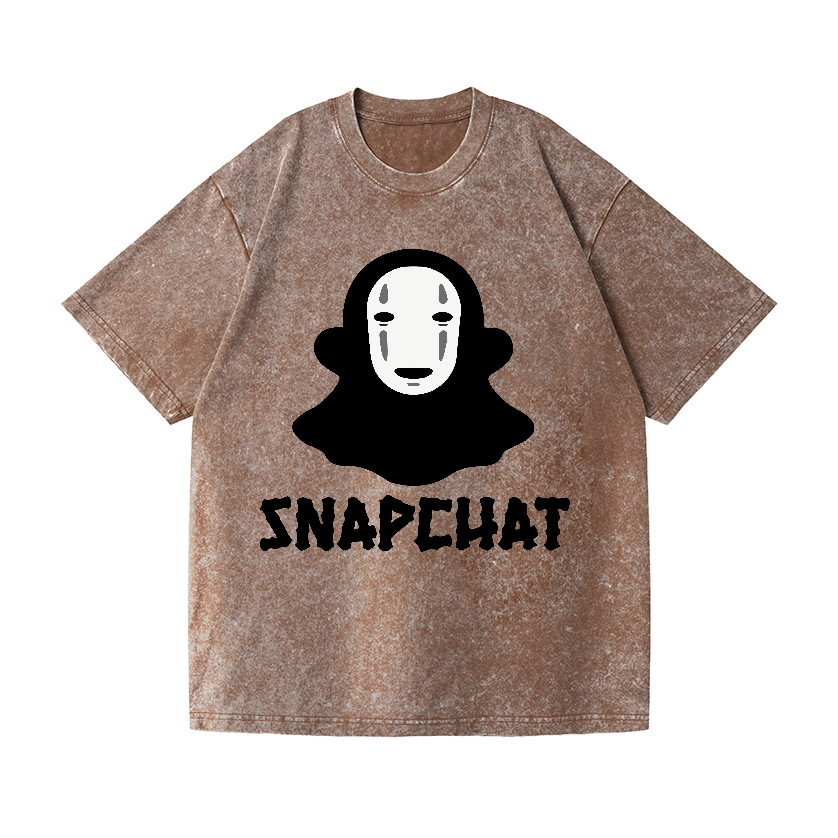 Ghibli No Face Snapchat Vintage Wash Japanese Design T-Shirt