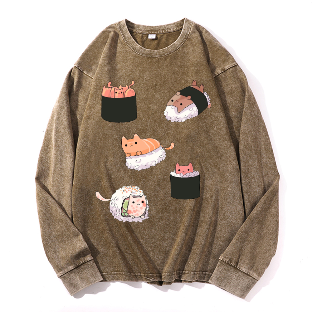 Vintage Cotton Wash Crewneck Sweatshirt