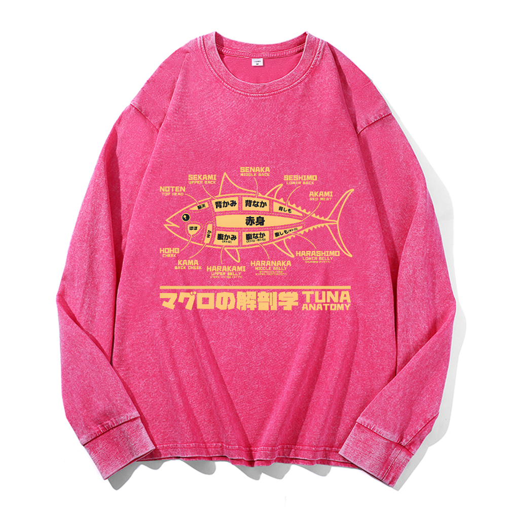 Tuna Fish Vintage Cotton Wash Crewneck Sweatshirt