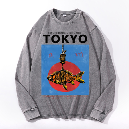 Tokyo Fish Vintage Cotton Wash Long-sleeve T-shirt