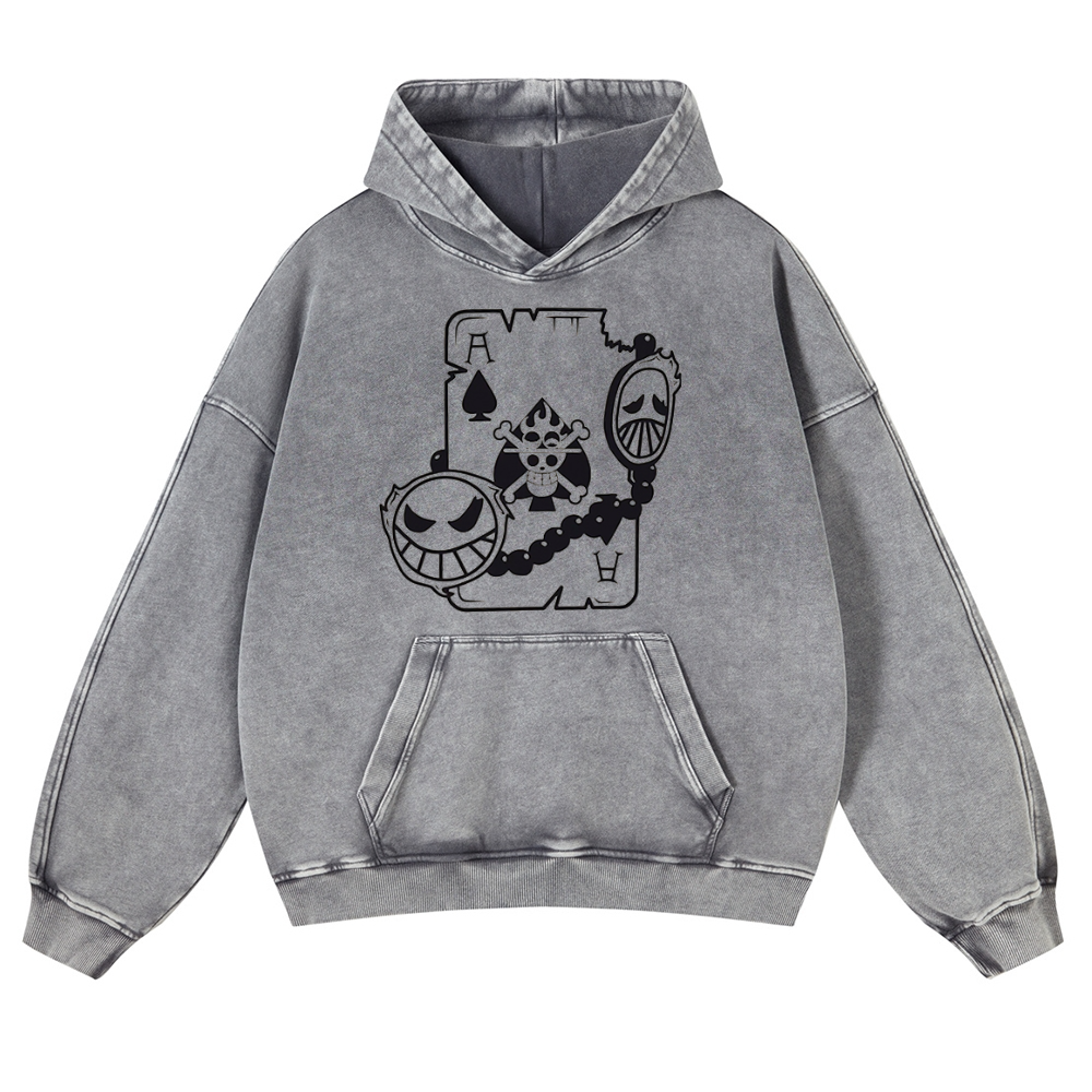 One Piece Vintage Washed Thick Cotton Hoodie
