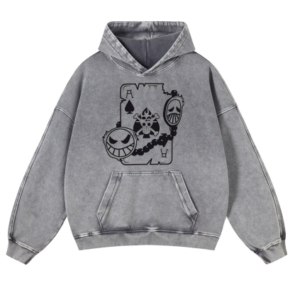 One Piece Vintage Washed Thick Cotton Hoodie