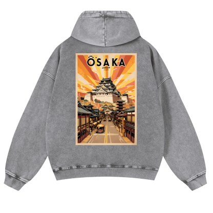 Osaka Vintage Washed Cotton Back Art Hoodie