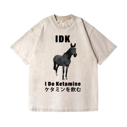 Ketamine Horse Vintage Wash Japanese Design T-Shirt
