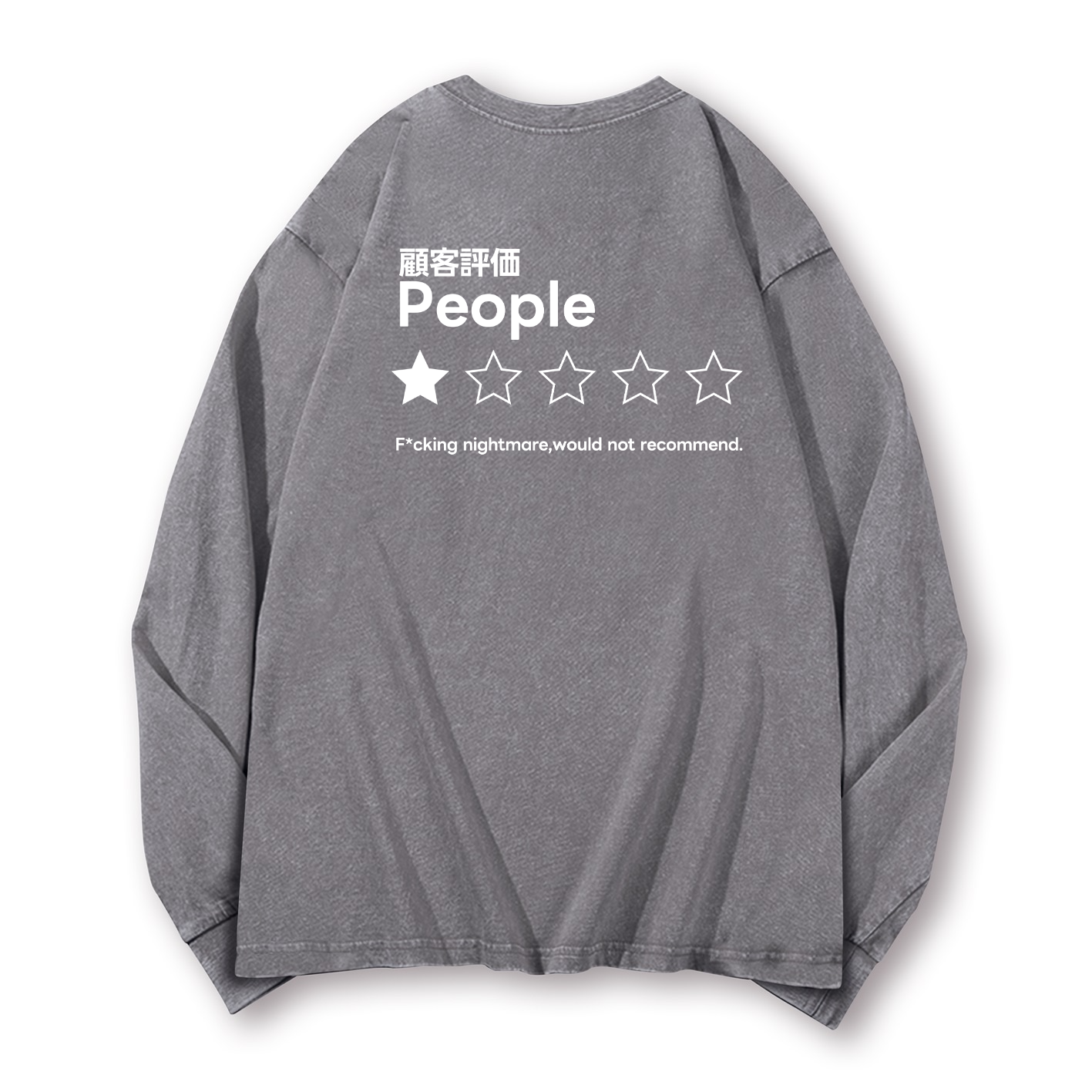 People Vintage Washed Cotton Back Art Long-sleeve T-shirt