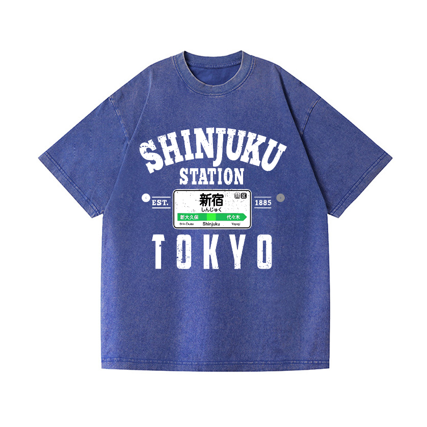 Shinjuku Station Vintage Wash Japanese Design T-Shirt