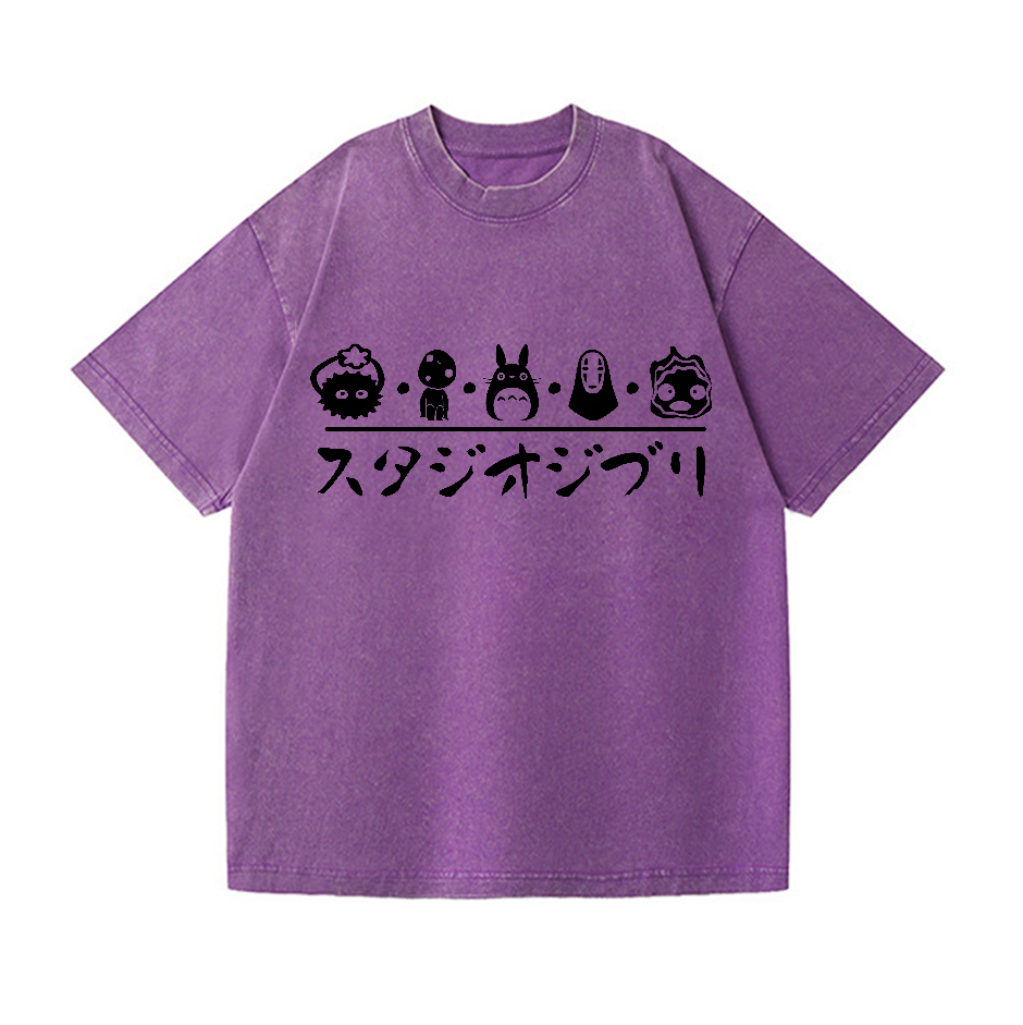 Ghibli Totoro Vintage Wash Japanese Design T-Shirt