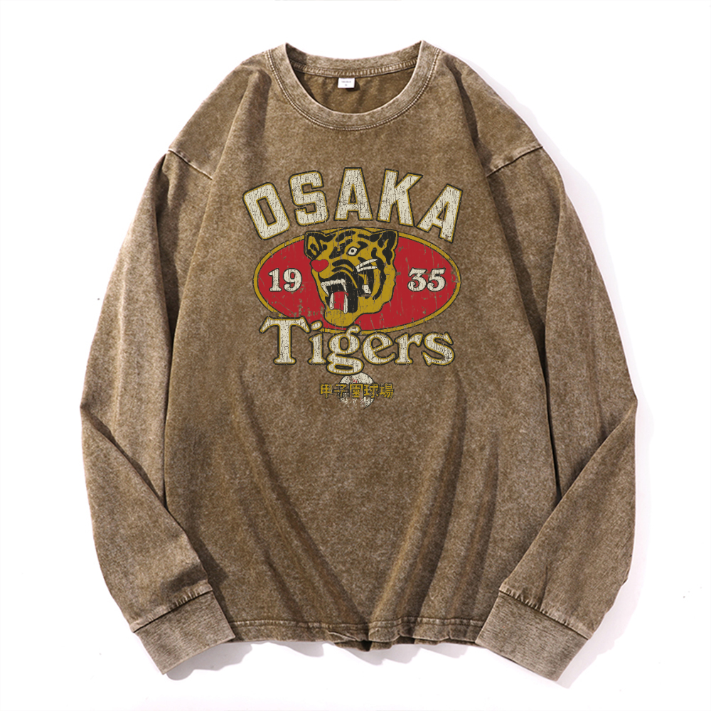Osaka Tigers Vintage Cotton Wash Crewneck Sweatshirt