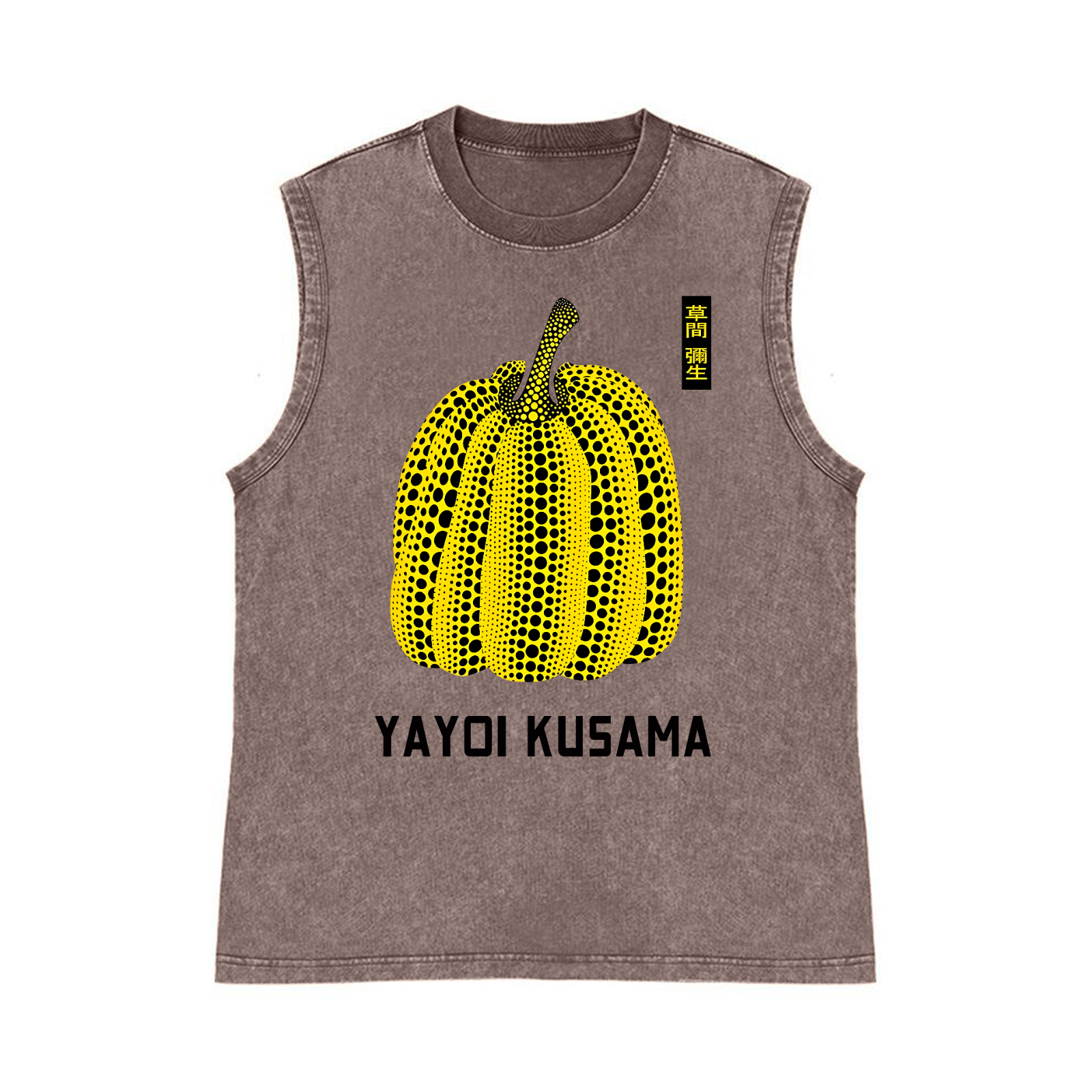Yayoi Kusama Pumpkin Pure Cotton Wash-Dyed Sleeveless Tank Top