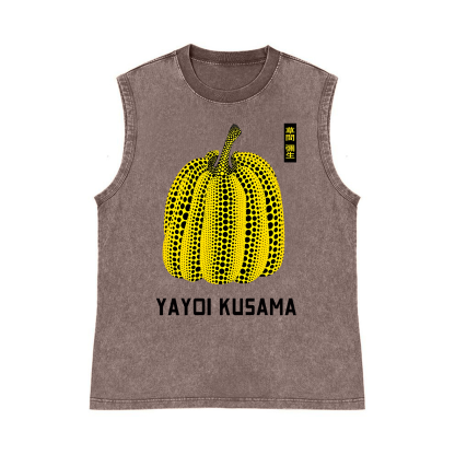 Yayoi Kusama Pumpkin Pure Cotton Wash-Dyed Sleeveless Tank Top