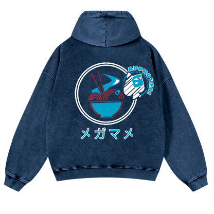 Ramen Vintage Washed Cotton Back Art Hoodie