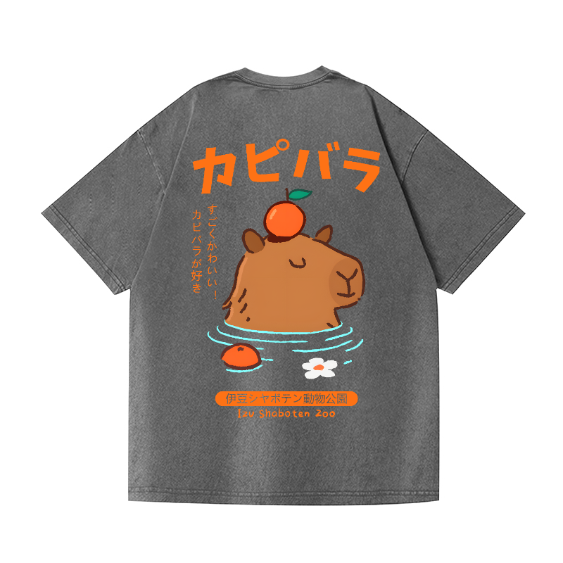 Animal Vintage Wash Japanese Design Back Art T-Shirt