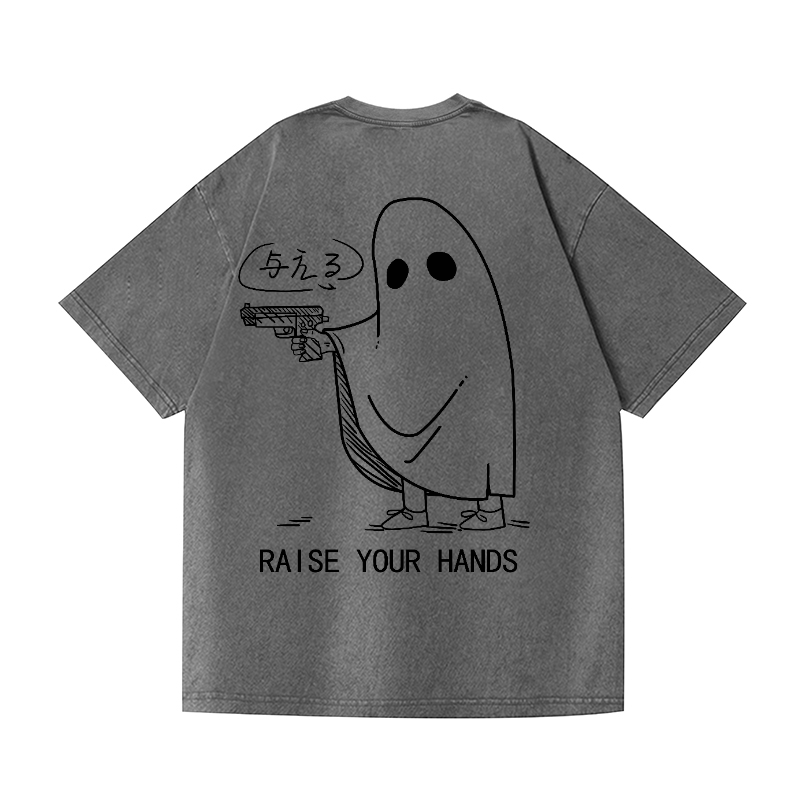 Ghost Vintage Wash Japanese Design Back Art T-Shirt