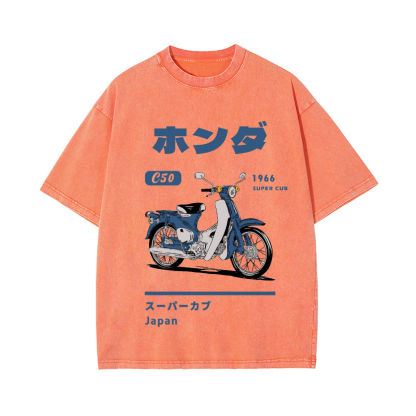 Honda C50 Super Cub Vintage Wash Japanese Design T-Shirt