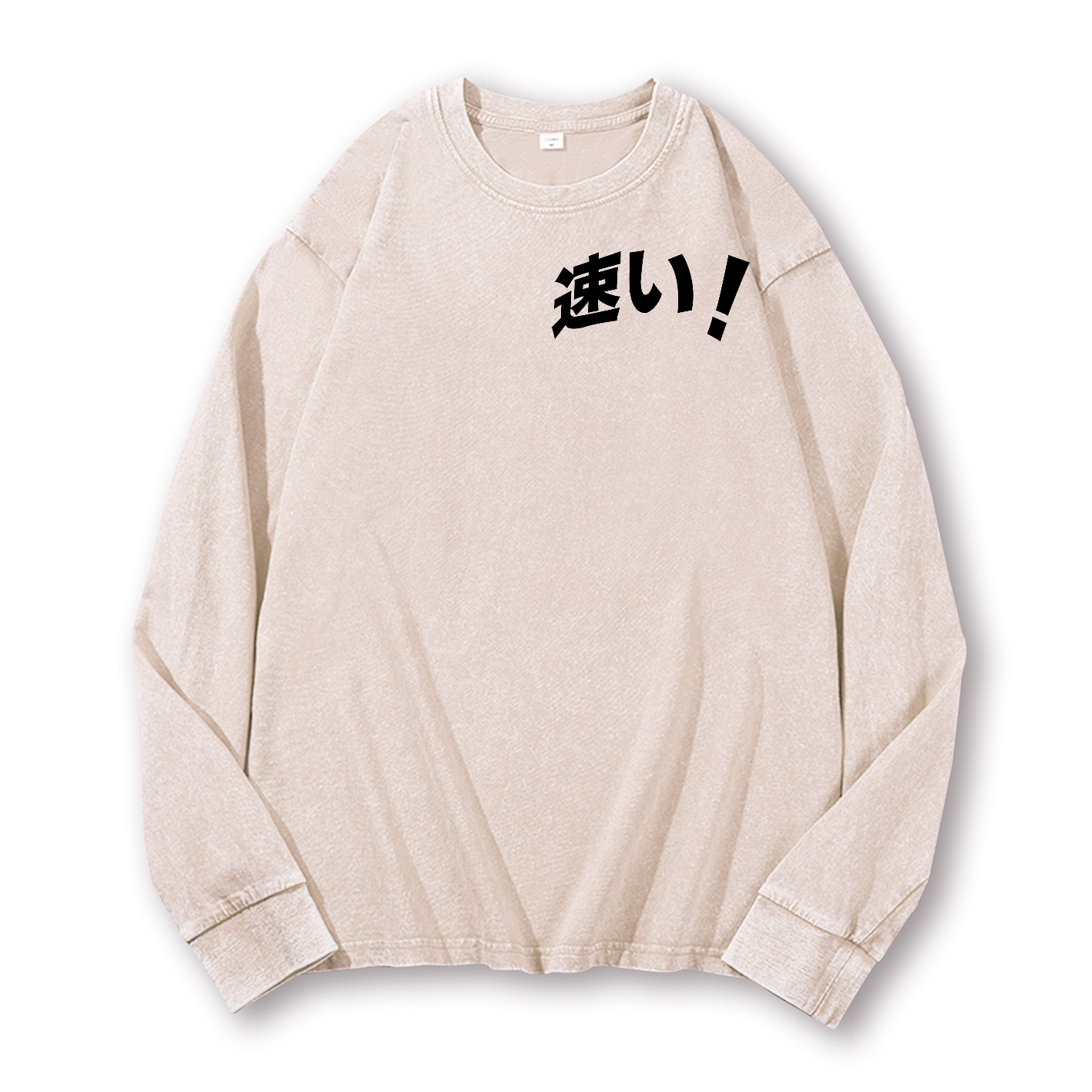 Motorcycle Vintage Washed Cotton Back Art Long-sleeve T-shirt