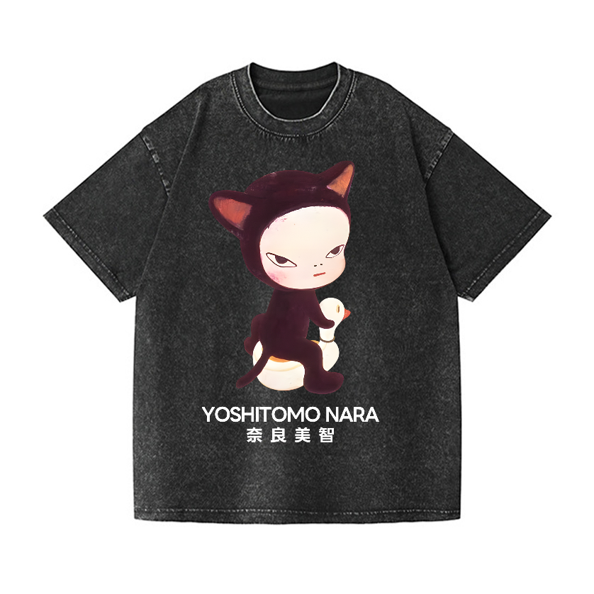 Yoshitomo Nara Vintage Wash Japanese Design T-Shirt