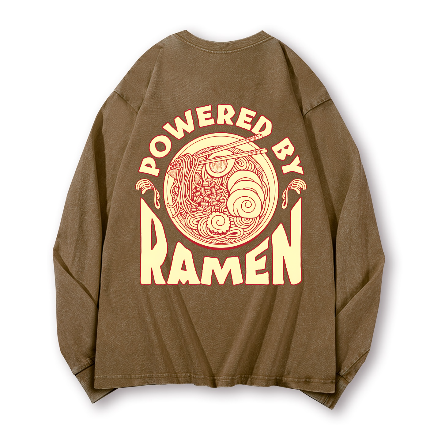 Ramen Vintage Washed Cotton Back Art Long-sleeve T-shirt
