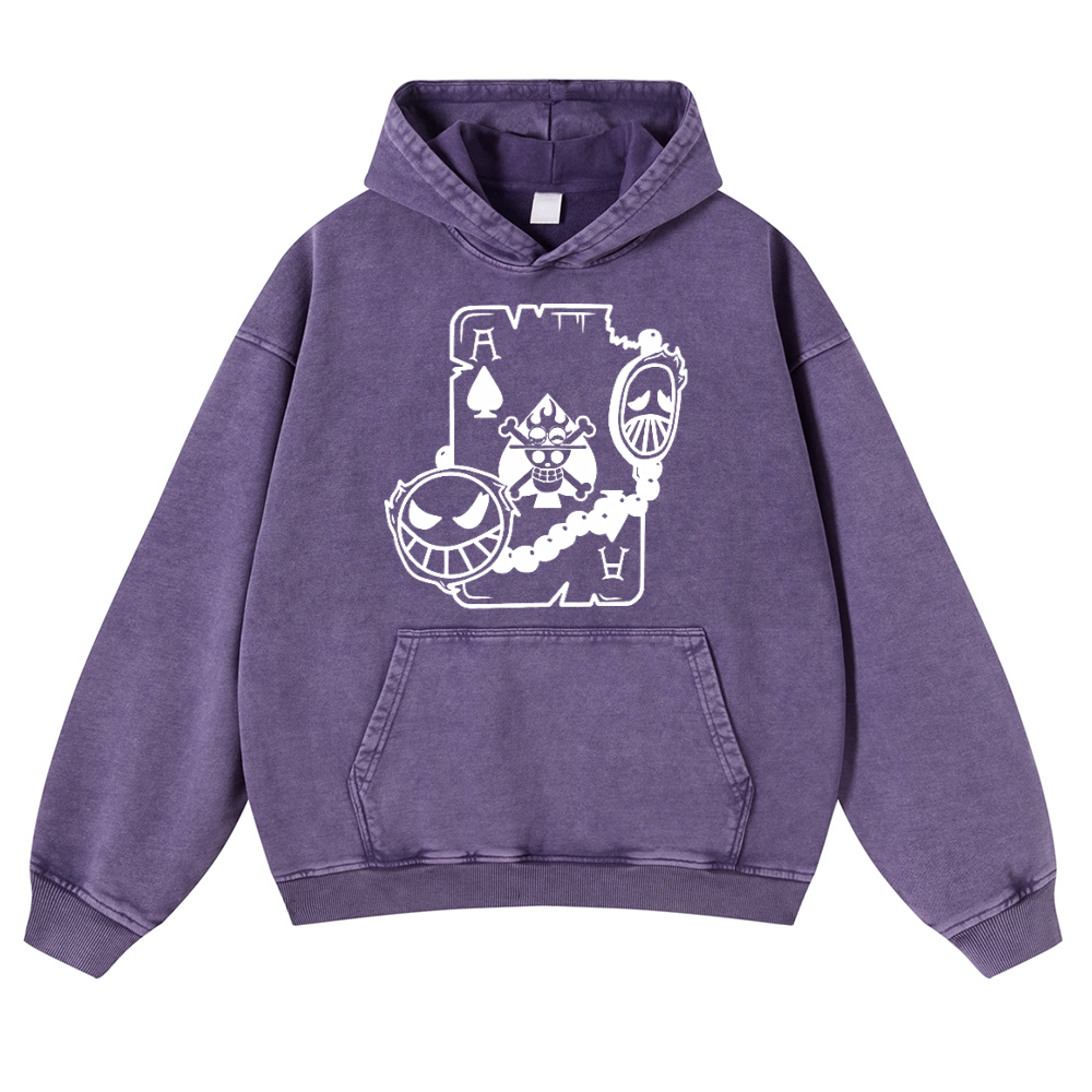 One Piece Vintage Washed Thick Cotton Hoodie