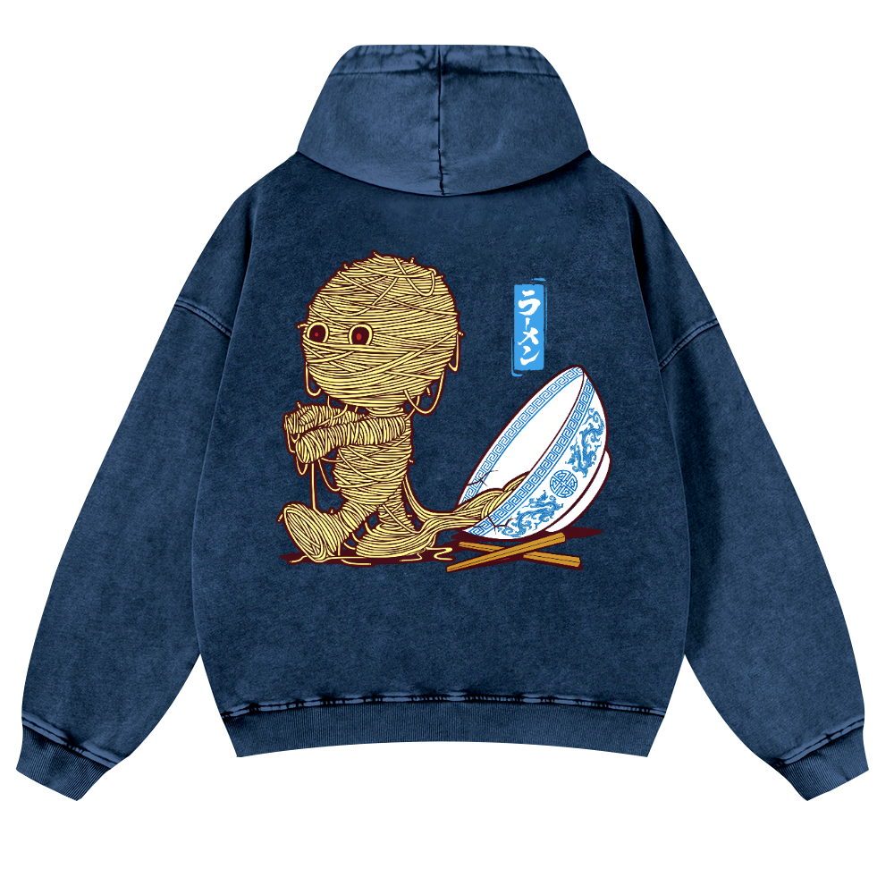 Ramen Yummy Vintage Washed Cotton Back Art Hoodie
