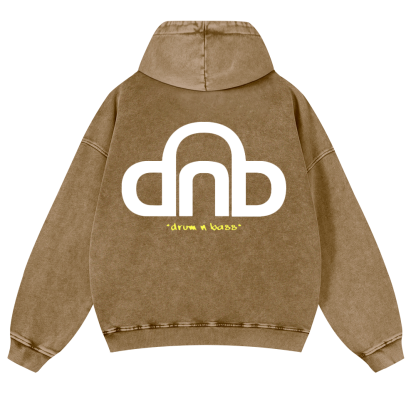 Drum & Bass Vintage Washed Cotton Back Art Hoodie