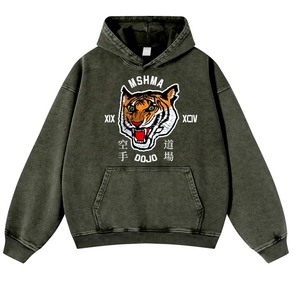 MSHMA Dojo Tiger Vintage Washed Thick Cotton Hoodie