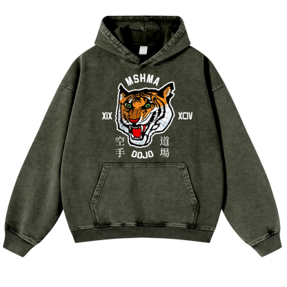 MSHMA Dojo Tiger Vintage Washed Thick Cotton Hoodie