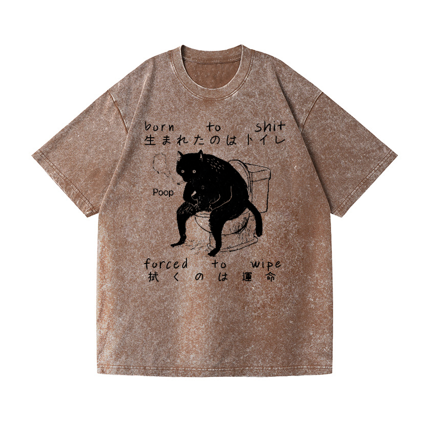 Cat Vintage Wash Japanese Design T-Shirt