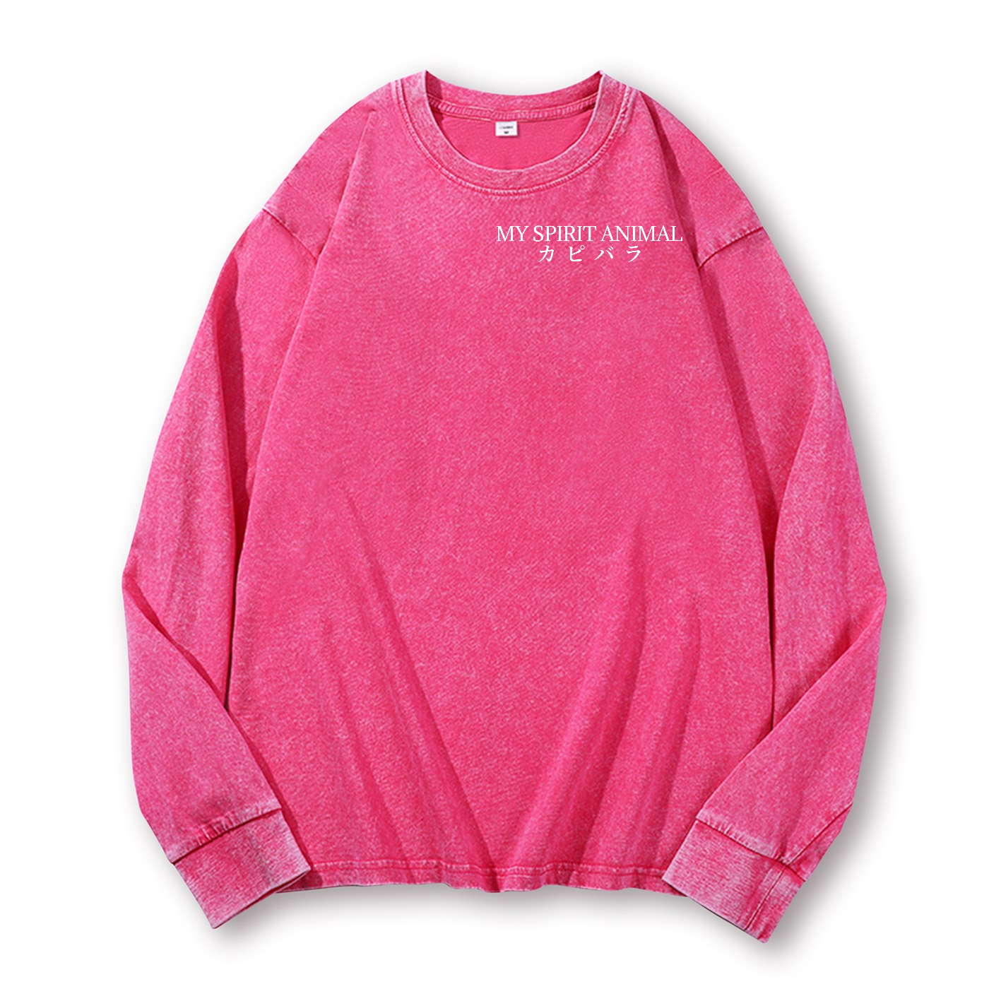 Capybara Vintage Washed Cotton Back Art Long-sleeve T-shirt