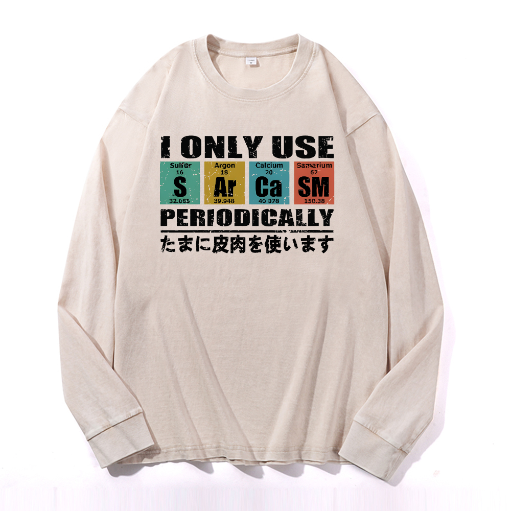 Sarcasm Vintage Cotton Wash Long-sleeve T-shirt
