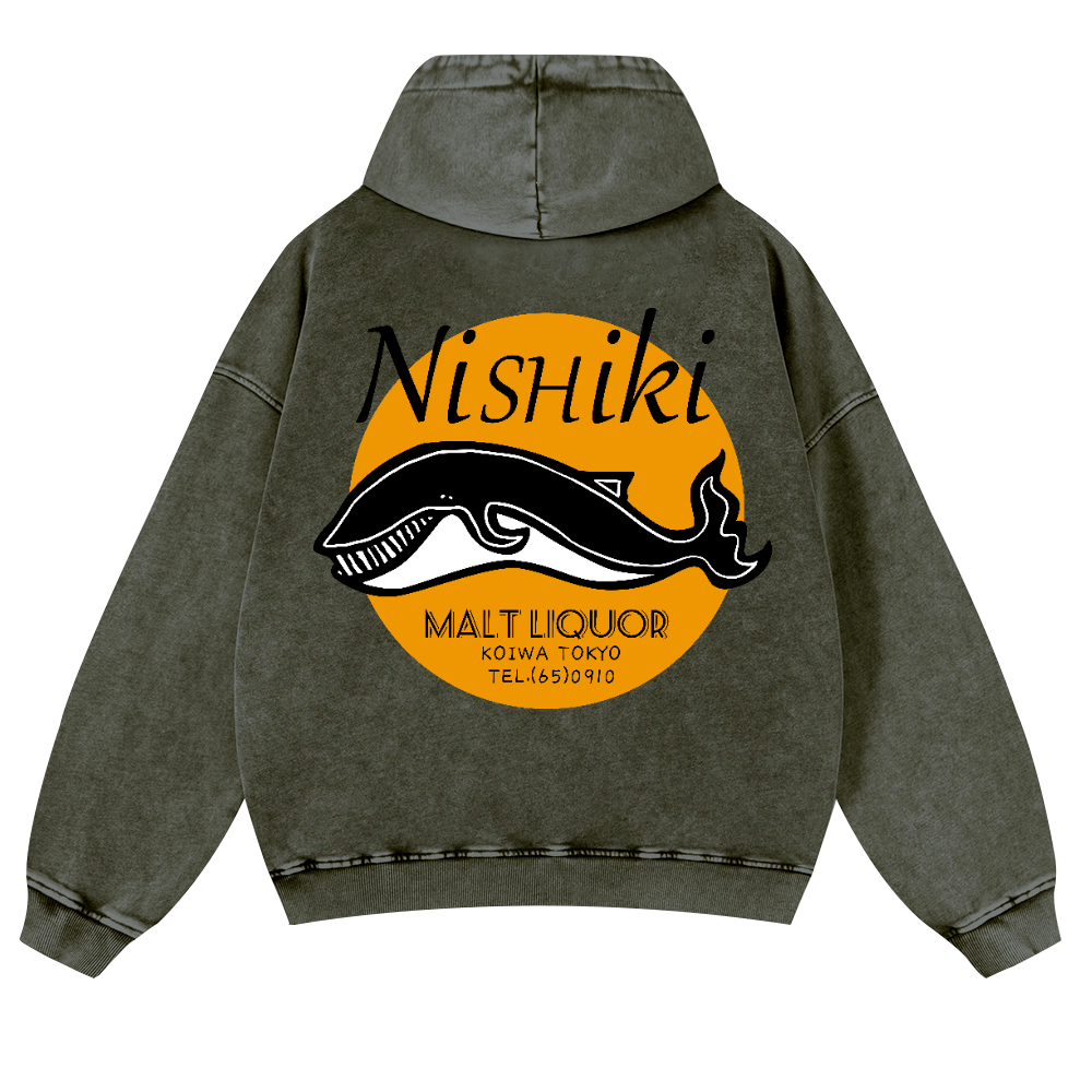 Nishiki Vintage Washed Cotton Back Art Hoodie