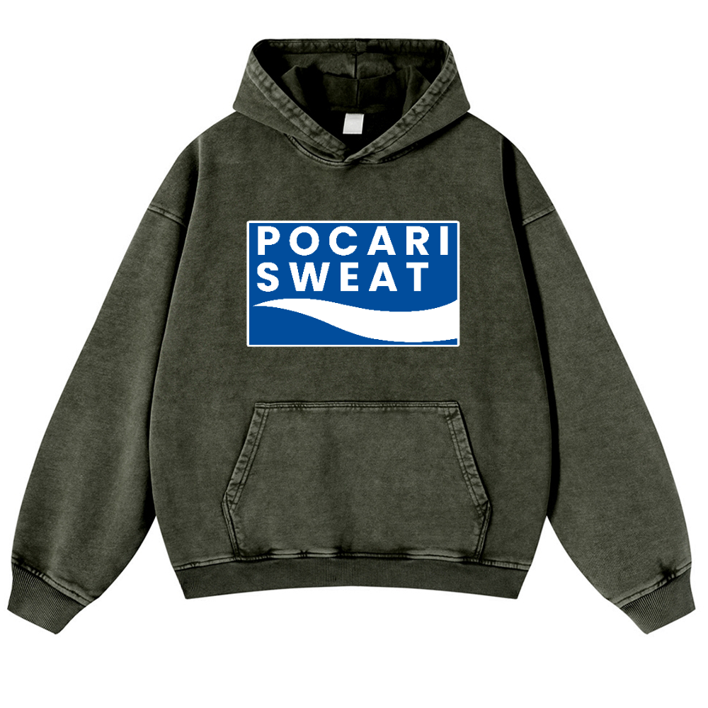 Pocari Sweat Vintage Washed Thick Cotton Hoodie