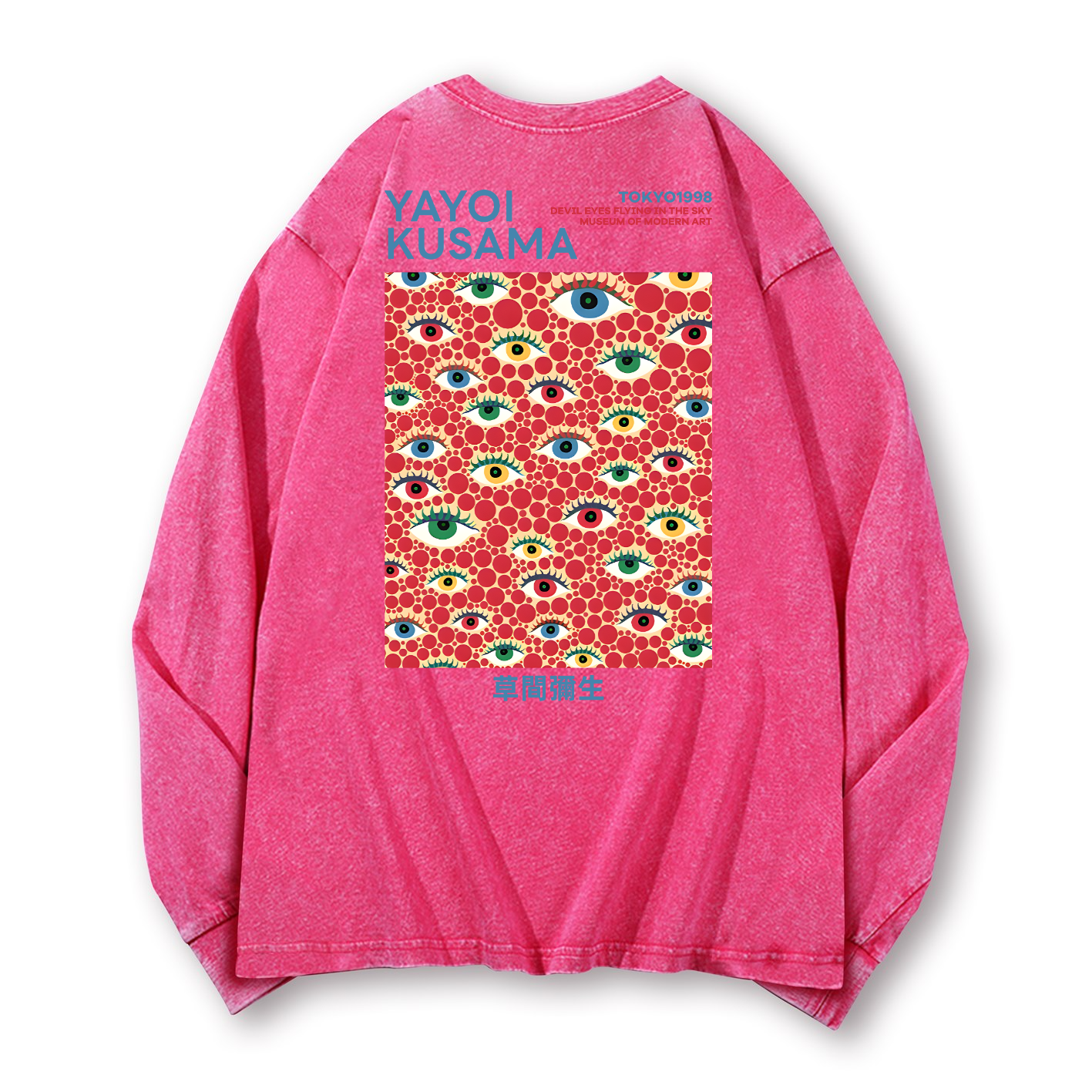 Yayoi Kusama Vintage Washed Cotton Back Art Long-sleeve T-shirt