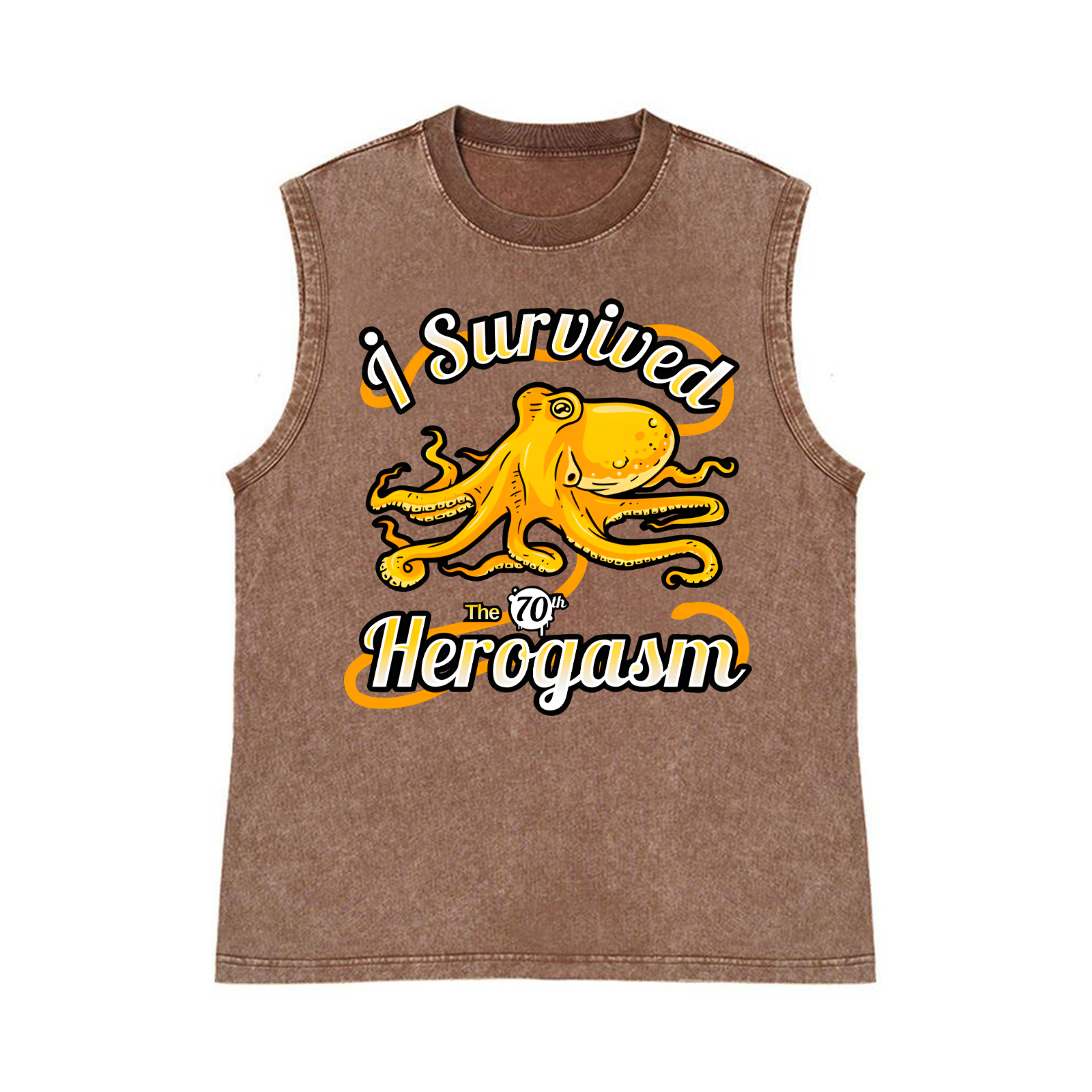 Octopus Herogasm Pure Cotton Wash-Dyed Sleeveless Tank Top