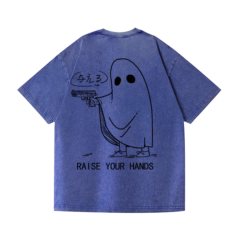 Ghost Vintage Wash Japanese Design Back Art T-Shirt
