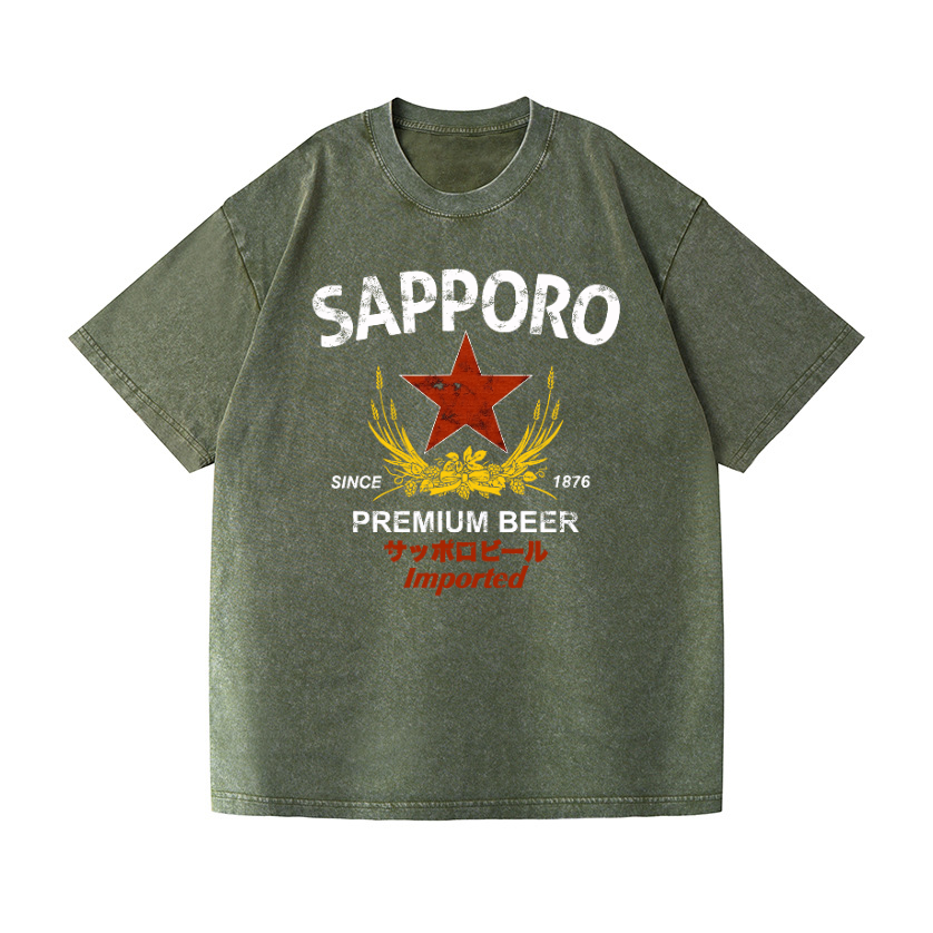 Sapporo Beer Vintage Wash Japanese Design T-Shirt