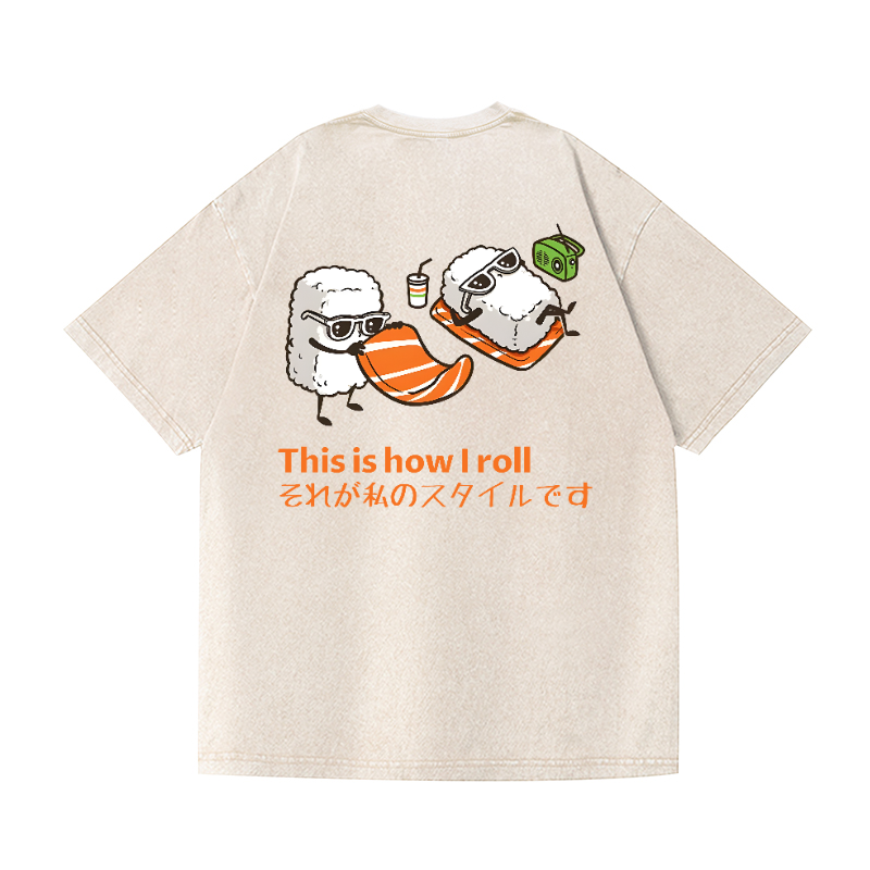 Sushi Vintage Wash Japanese Design Back Art T-Shirt