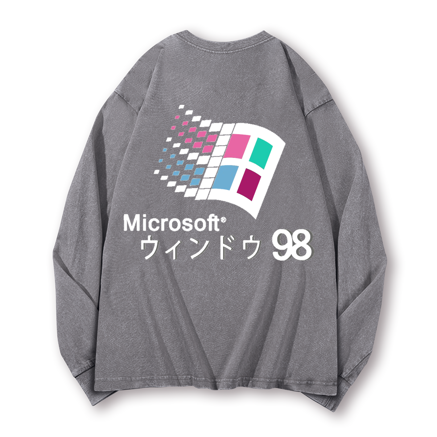 Microsoft Windows 98 Vintage Washed Cotton Back Art Long-sleeve T-shirt