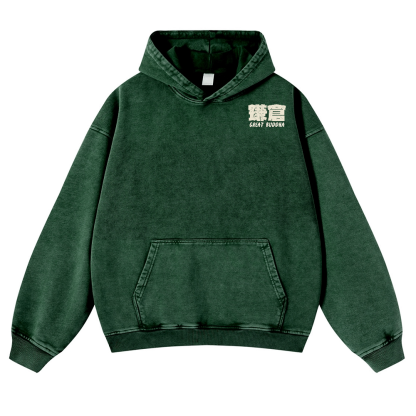 Kamakura Daibutsu Great Buddha Vintage Washed Cotton Back Art Hoodie
