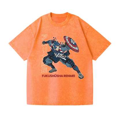 Captain Ukiyoe Vintage Wash Japanese Design T-Shirt