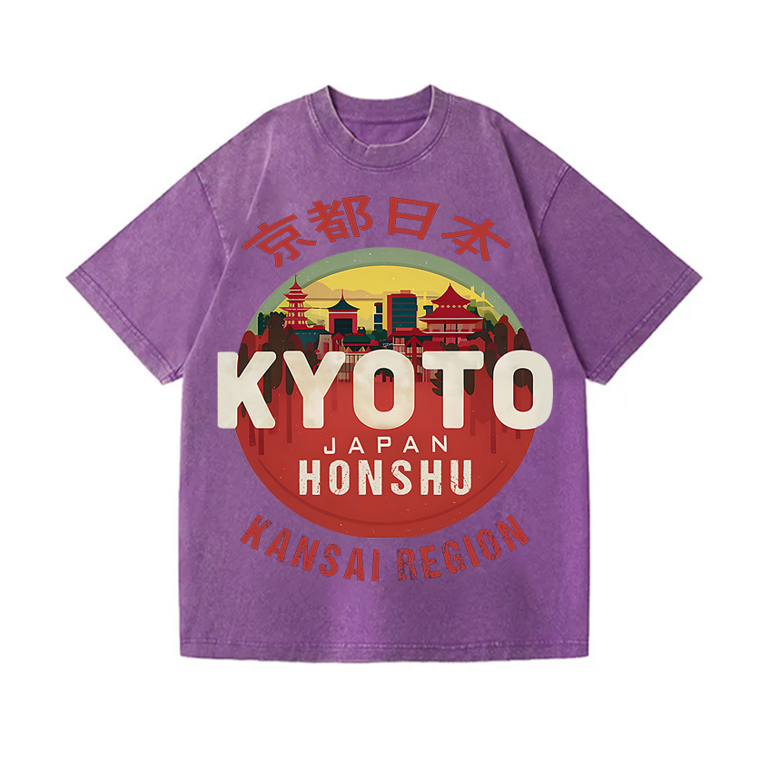 Kyoto Japan Honshu Kansai Region Vintage Wash Japanese Design T-Shirt