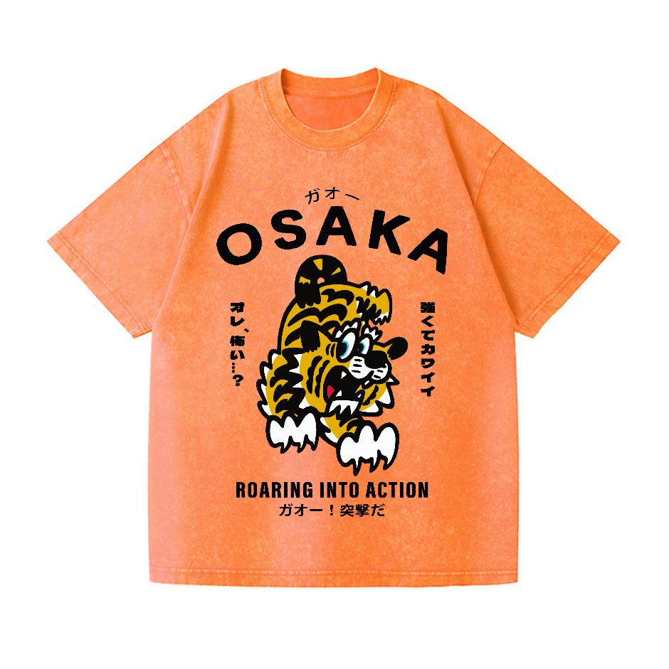 Osaka Tiger Vintage Wash Japanese Design T-Shirt