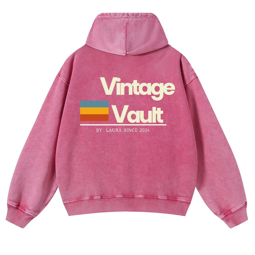 Vintage Vault Vintage Washed Cotton Back Art Hoodie