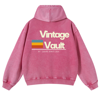 Vintage Vault Vintage Washed Cotton Back Art Hoodie