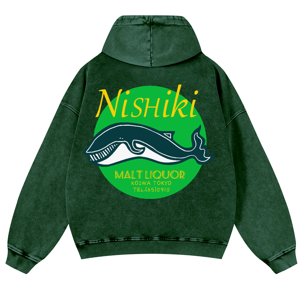 Nishiki Vintage Washed Cotton Back Art Hoodie