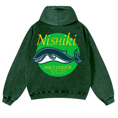 Nishiki Vintage Washed Cotton Back Art Hoodie