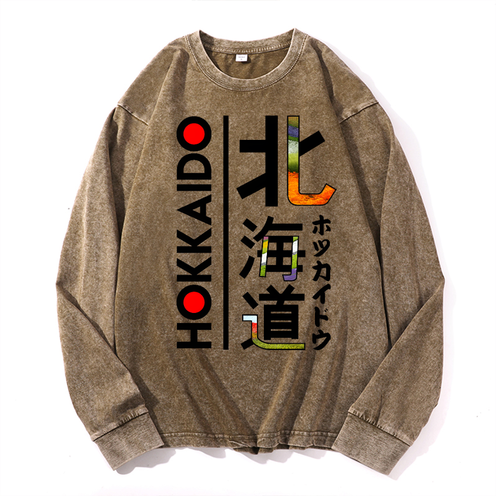 Hokkaido Vintage Cotton Wash Crewneck Sweatshirt