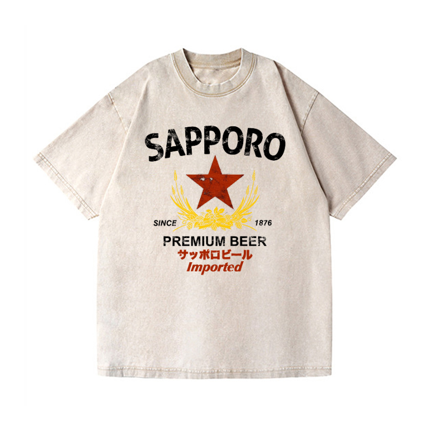 Sapporo Beer Vintage Wash Japanese Design T-Shirt