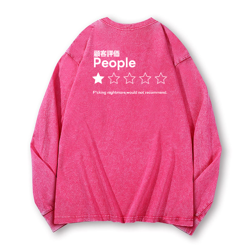 People Vintage Washed Cotton Back Art Long-sleeve T-shirt