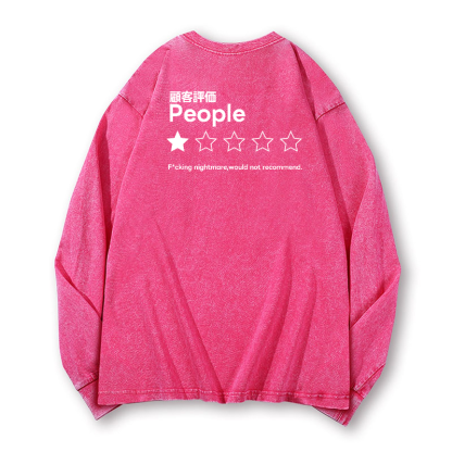 People Vintage Washed Cotton Back Art Long-sleeve T-shirt